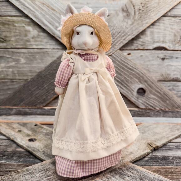 Vintage Other - 1980s Vintage Rotating Musical Ceramic Mrs. Bunny -“Here Comes Peter Cottontail”